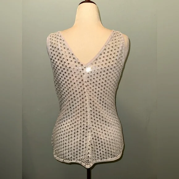 WHBM Crocheted Sequin Sleeveless Top-Large-EUC - Picture 2 of 4